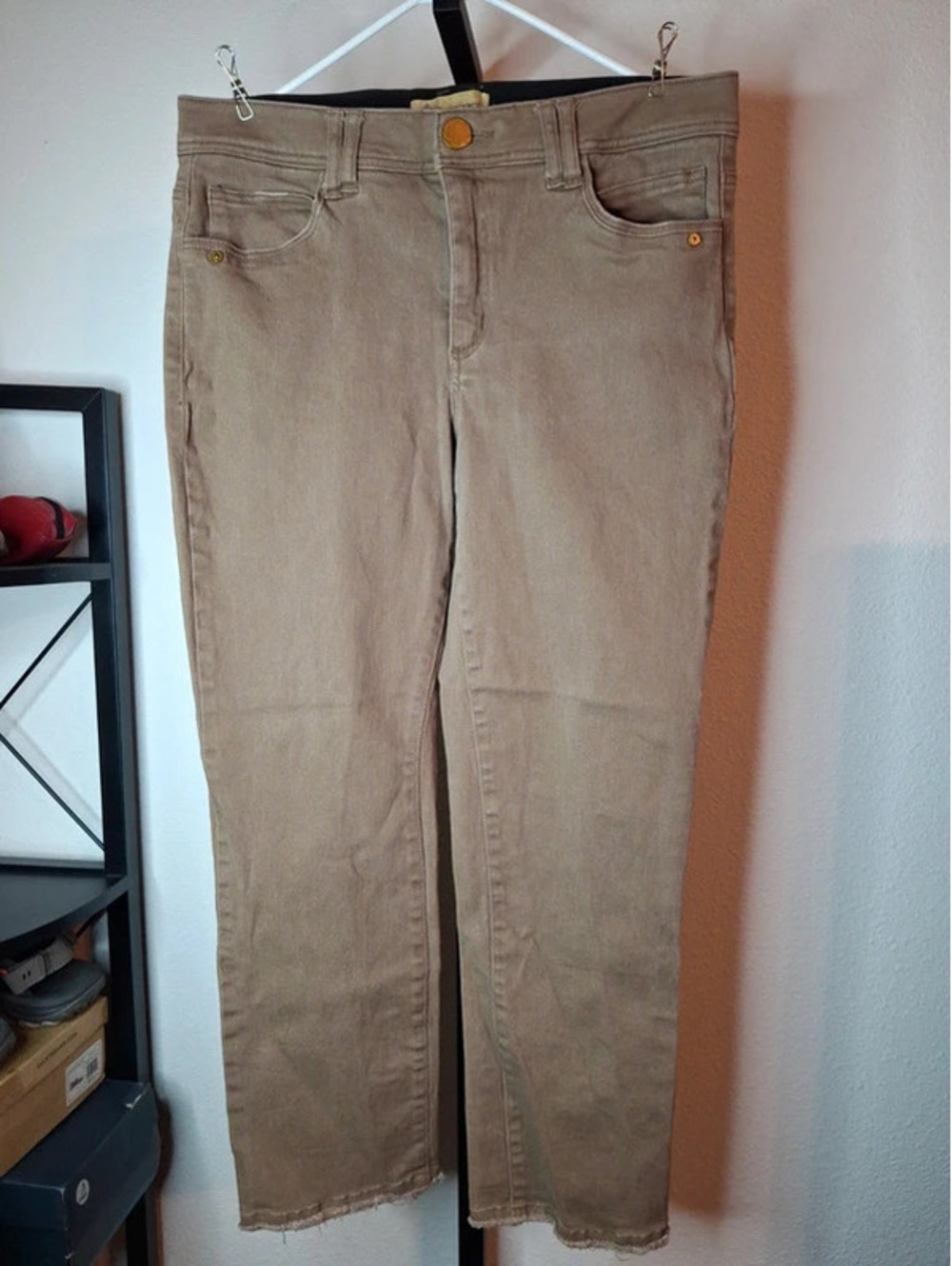 Democracy Women's Tan Straight-leg Denim Pants size 12
